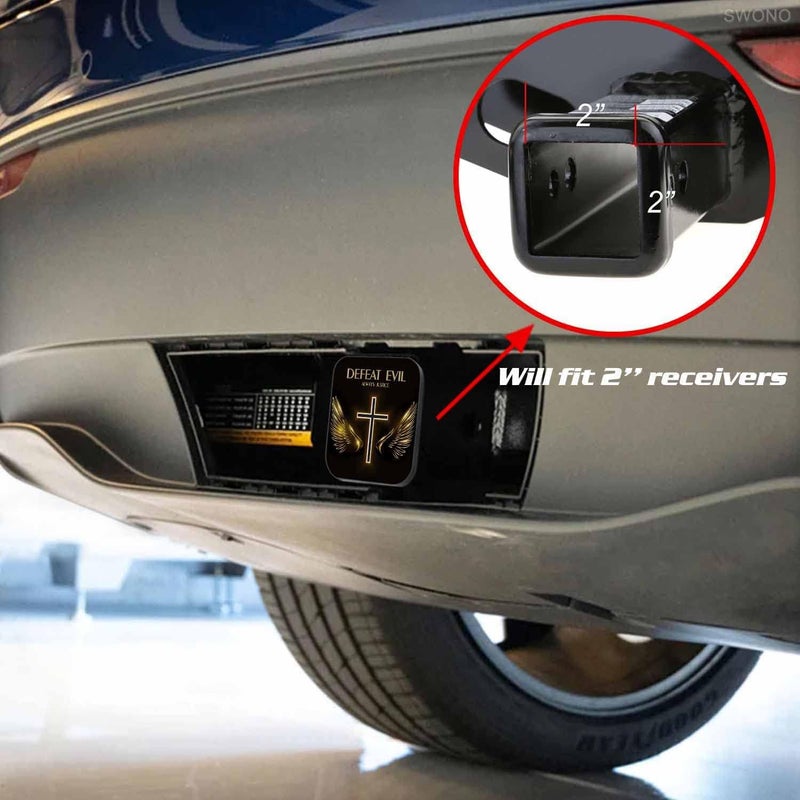 Swono AUTO Trailer Hitch Cover, 2 inch Tow Receiver Tube Plug Cap,2" Hitch Cover Plug Insert Compatible for Pickup TSHOUJV Cars(2"X2" 1Pack) - Image 2